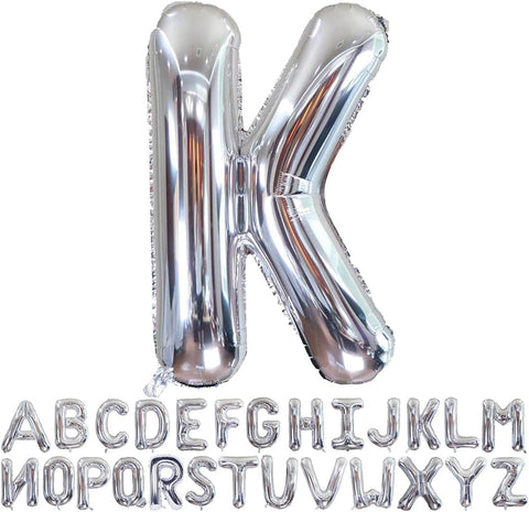 Willow 40 Inch Large Helium Silver Letter for Birthday Party Anniversary Valentine's Day Supplies