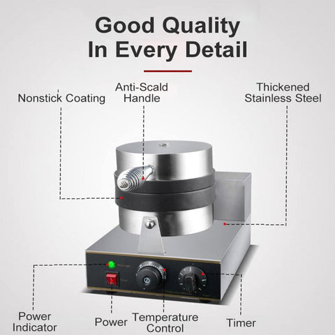 Olmecs Stainless Steel Round Pancake Making Machine with Temperature Time Control for Quick Meals,Burgers, Sandwich