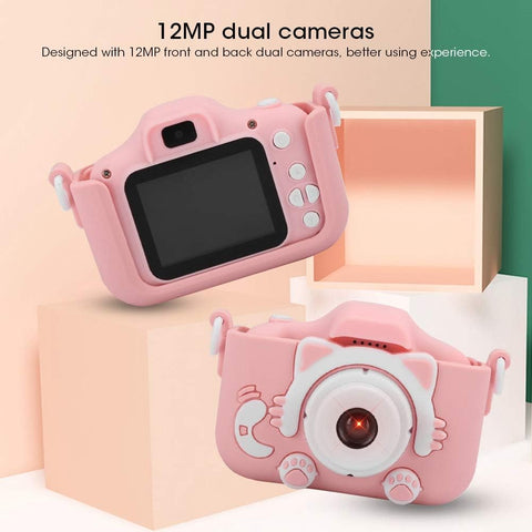 Digital Camera, with Double Camera, 12MP with 2.0in IPS screen, Mini Eye-Friendly Camera, for Children