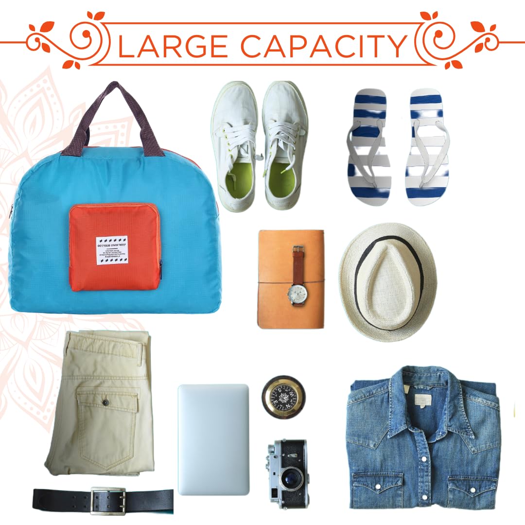 Willow Large Capacity Folding Duffle Bags for Women and Men, Travel Lightweight Traveling Bag