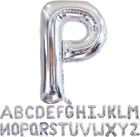 Willow 40 Inch Large Helium Silver Letter for Birthday Party Anniversary Valentine's Day Supplies