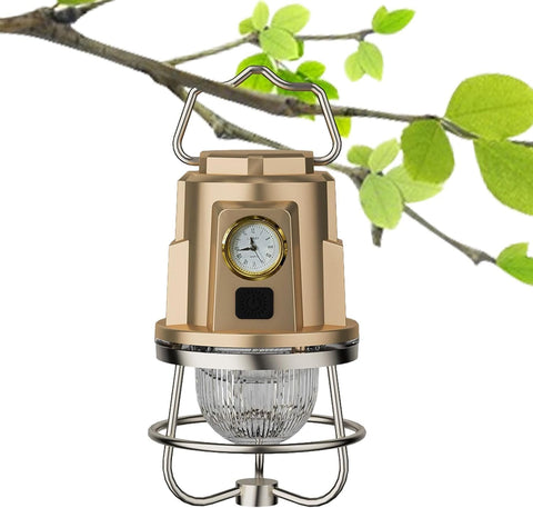 Ultra-Bright Rechargeable (Lantern Clock) Waterproof & USB Powered Torch with Hook for Camping
