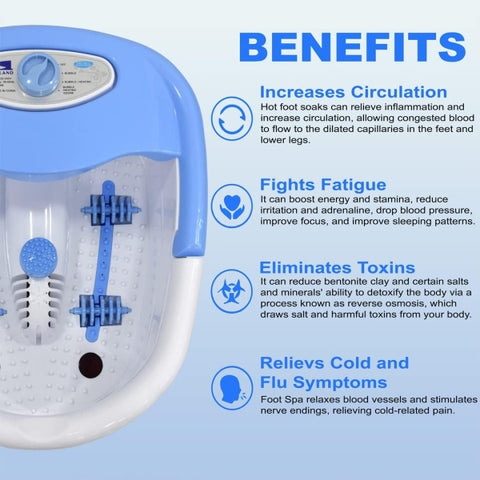 Foot Spa & Massager, Electric Heated Foot Bath with Bubbles, Shiatsu Massage Rollers, Ozone & Infrared Therapy, Relaxation & Pain Relief for Tired Feet at Home
