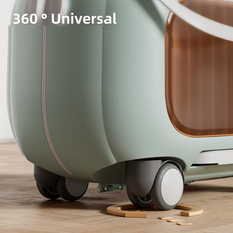 Kids Ride On Luggage, Multi Functional Toddler Suitcase with Wheels and 90 Degree Folding Pedals
