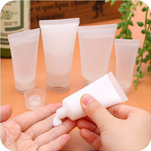 Willow 12Pcs 50g/50ml Empty Squeezable Soft Plastic Tubes Refillable Cosmetic Sample Vial Container with Flip Caps for Cream Shampoo Cleanser Shower Gel Lotion