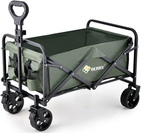 Olmecs 100KG Garden Trolley - Utility Transport Cart, Shopping Wagon with Wheels, Beach & Festival Trolley for Camping, Trips
