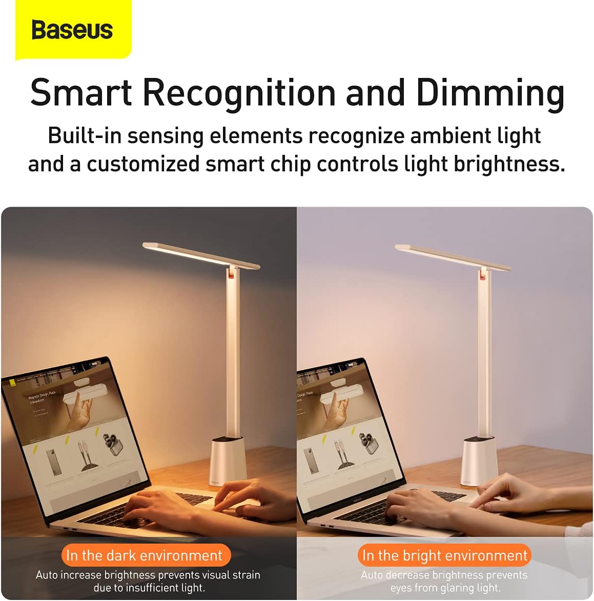Baseus Led Lamp Baseus LED Desk Lamp Auto-Dimming Table Lamp Eye-Caring Smart Lamp Tou ...