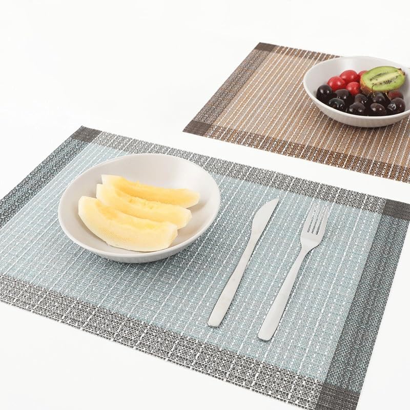 PVC Non Slip Heat-Resistant Placemats for Dining Table (10Pc Set)