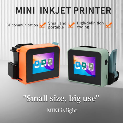 Mini Handheld Printer Portable Inkjet Printer 600DPI High Definition Inkjet Code Printer with 2.4Inch LED