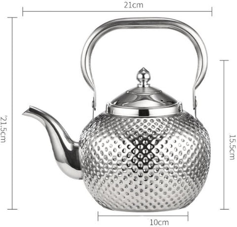 Stainless Steel Teapot Hammer Pattern 1.2L\1.5L\2L Teapot with Infuser Stainless Steel Water Boilers  - Bobo Pot