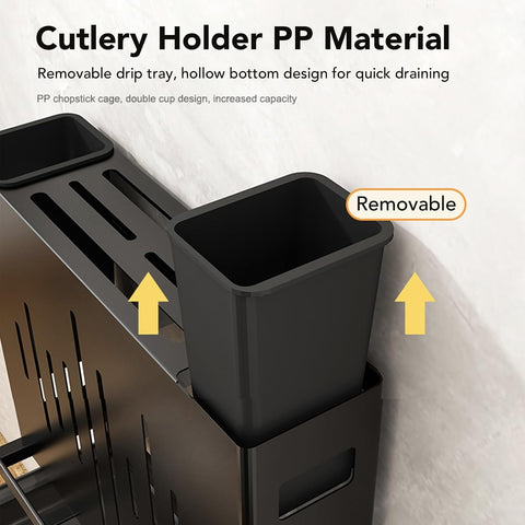 Multifunctional Cutting Board and Knife Drying Rack Kitchen Countertop Pot Lids Organizer