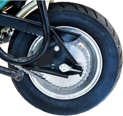 Z50 Classic Gasoline Motorcycle, Retro Styling, Cream & Green, Digital Display, Chrome Trim