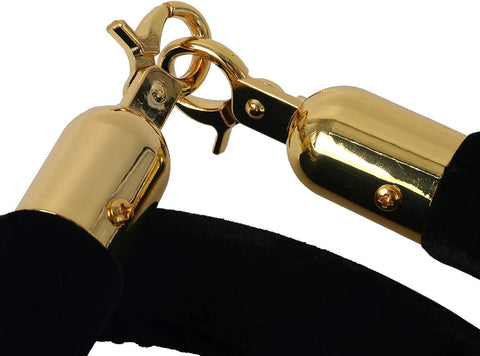 2 pcs Velvet Stanchion Rope, Crowd Control Rope Barrier with Polished Gold Hooks - Olmecs