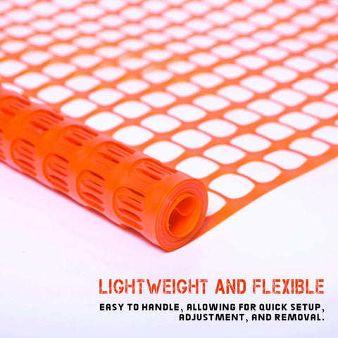 Olmecs Safety Mesh 20 / 50 Meter | Heavy Duty Fencing Barrier Mesh - Orange | Plastic Construction Barrier Netting for Building Site