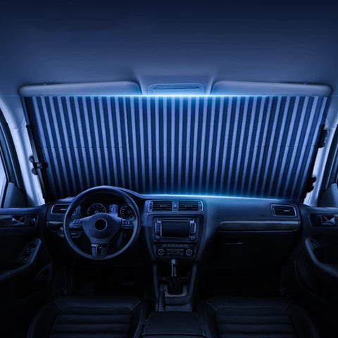 Auto Sunshade, Retractable Windshield Sun Shade, Quick Install Durable Breathable Mesh Cove