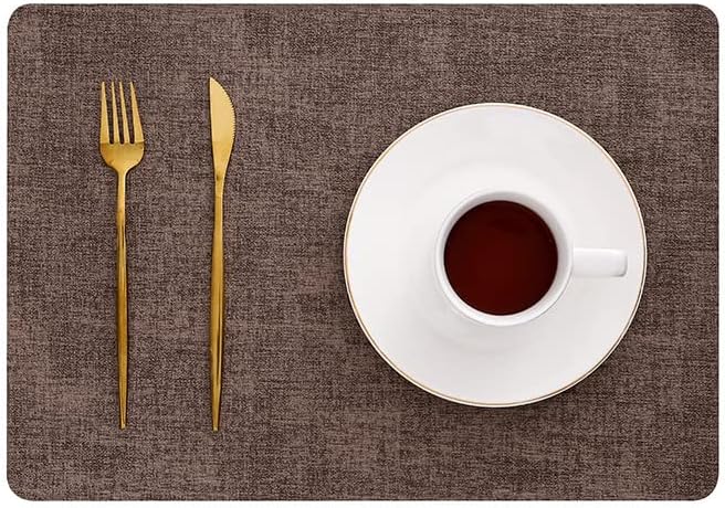 PVC Non Slip Heat-Resistant Placemats for Dining Table Waterproof Stain Resistant Wipeable Table Mat Non-Slip Easy Clean Place Mat for Kitchen Table (10Pc Set)