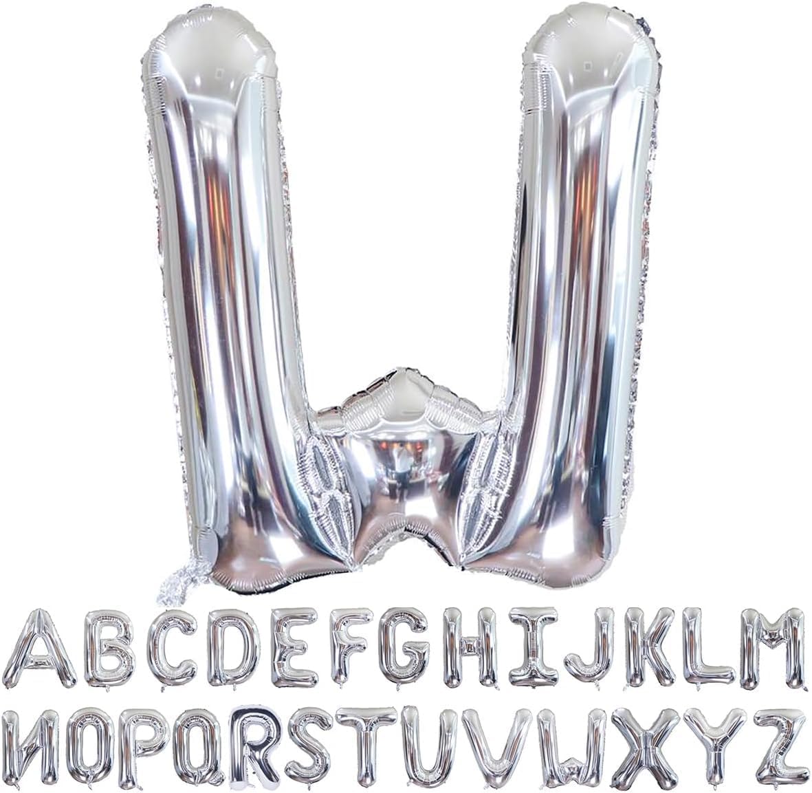 Willow 40 Inch Large Helium Silver Letter for Birthday Party Anniversary Valentine's Day Supplies