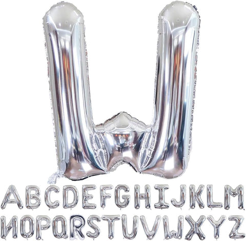 Willow 40 Inch Large Helium Silver Letter for Birthday Party Anniversary Valentine's Day Supplies