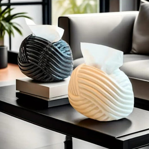 Liying Ceramic Rope Design Tissue Box (Black)