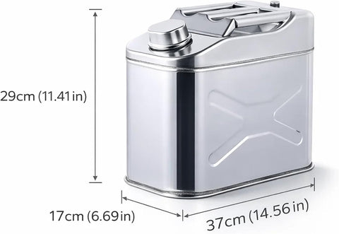 Military Metal Jerry Can 10L Silver For Cars, Jeeps & Other Vehicles