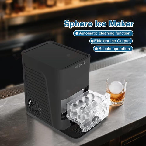 Countertop Sphere Ice Maker – 50mm/2" Crystal Clear Whisky Ice Ball Machine, 42 Sphere Per Day Capacity