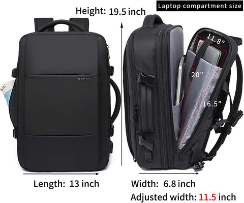 BANGE Weekender Carry-on Backpack,45L Expandable Travel Backpacks for Airplanes