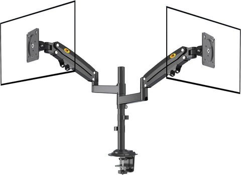 H180 Dual Screen Desktop Mount - Adjustable Monitor Arm for 22" to 32" Screens - Ergonomic Stand for 2 Monitors, Full Motion Swivel, Tilt, and Rotation - Black