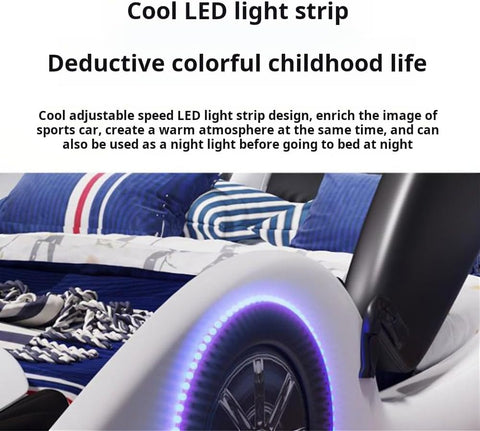 Children's Solid Wood Bed, Boy's Bed, Car Style Multifunctional Single Bed (Mattress not included)