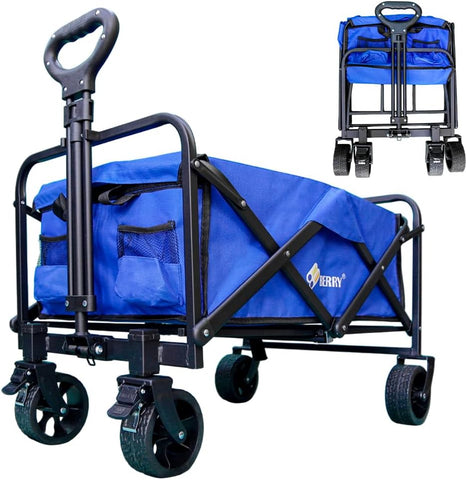 Olmecs 100KG Garden Trolley - Utility Transport Cart, Shopping Wagon with Wheels, Beach & Festival Trolley for Camping, Trips