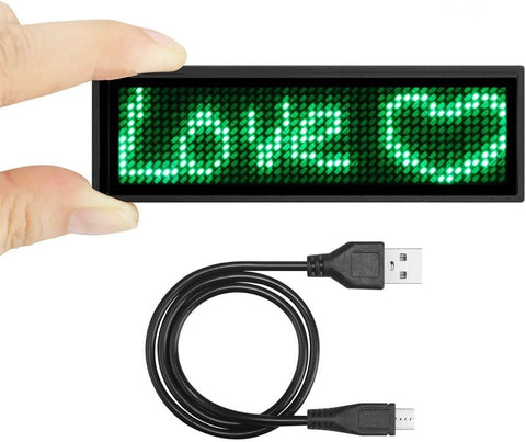 Olmecs Wireless LED Name Tag, Cellphone Programmable Rechargeable Business Badges