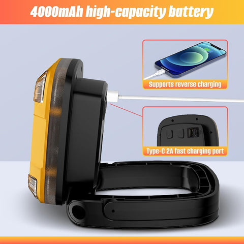 Ultra-Bright Rechargeable (Square Big) Waterproof & USB Powered Torch with Hook for Camping (Copy)