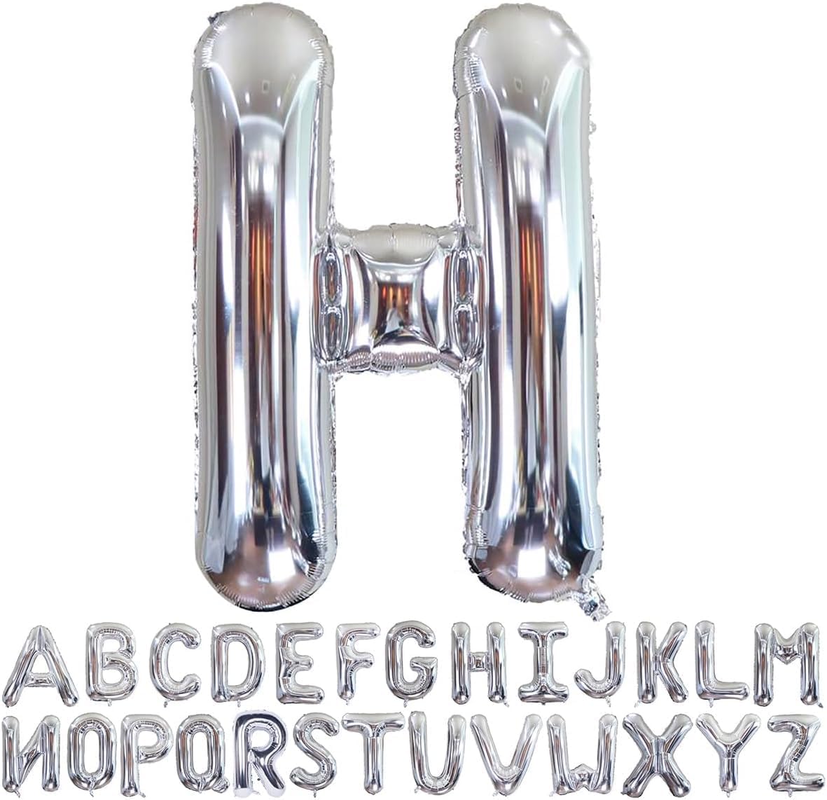 Willow 40 Inch Large Helium Silver Letter for Birthday Party Anniversary Valentine's Day Supplies