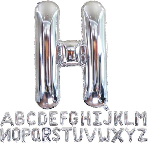 Willow 40 Inch Large Helium Silver Letter for Birthday Party Anniversary Valentine's Day Supplies