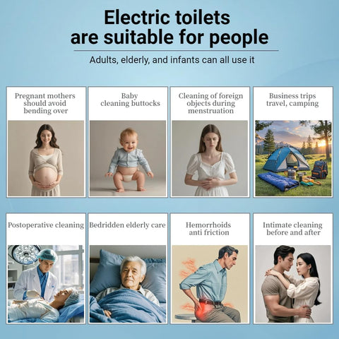 Portable Bidet for Travel & Home Use - 350ML High Pressure Handheld Bidet with Rechargeable Electric Pump