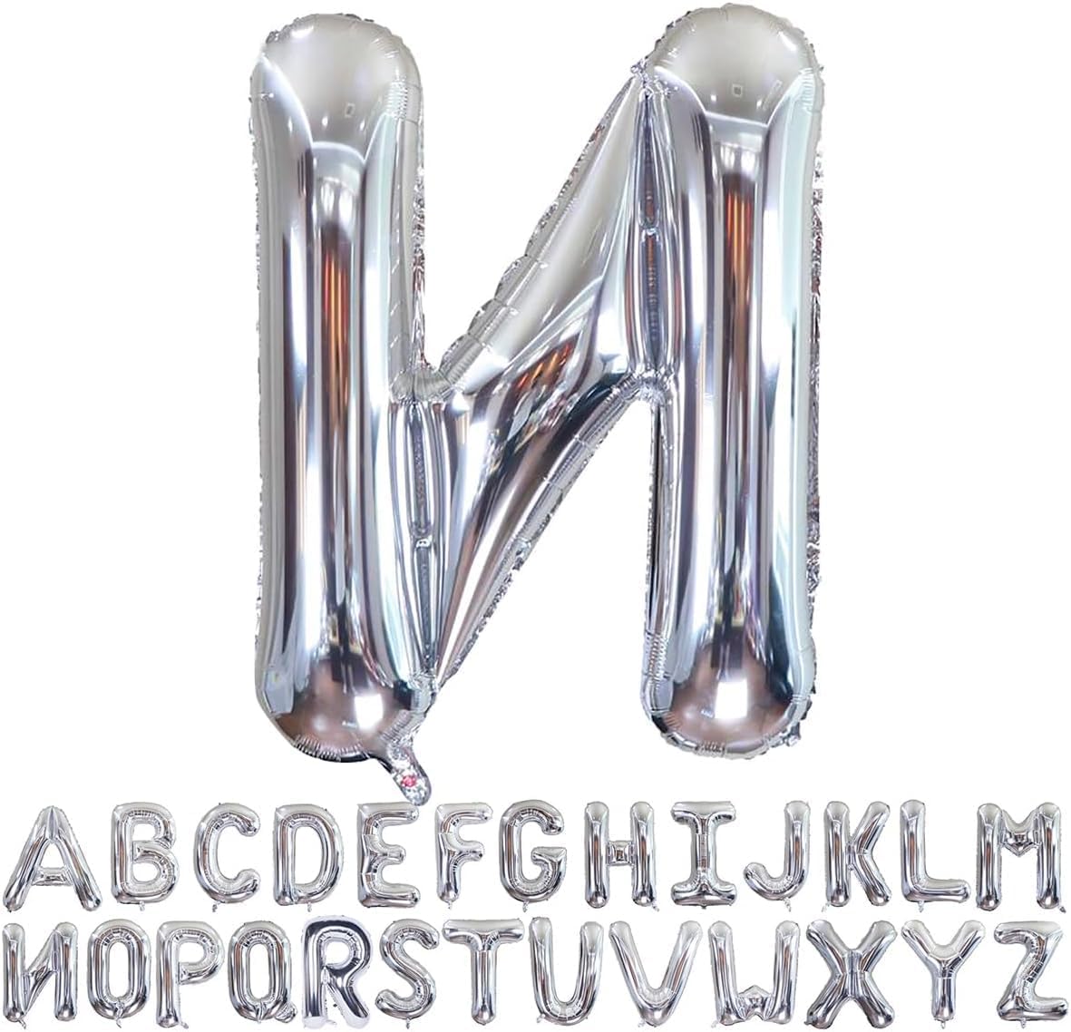 Willow 40 Inch Large Helium Silver Letter for Birthday Party Anniversary Valentine's Day Supplies