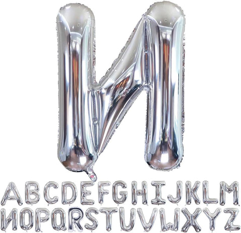 Willow 40 Inch Large Helium Silver Letter for Birthday Party Anniversary Valentine's Day Supplies