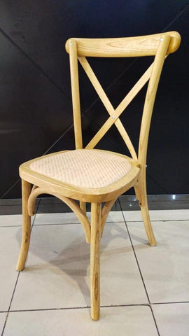 Olmecs Stackable Solid Wood Dining Chair for Kitchen (Light Brown)