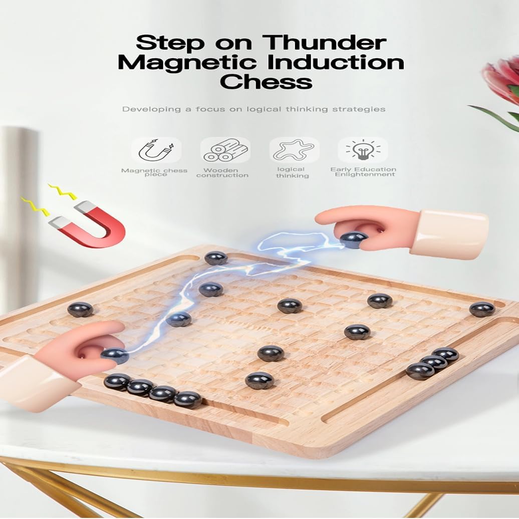 emma Magnetic Chess Set with Wooden Board for Kids Adults
