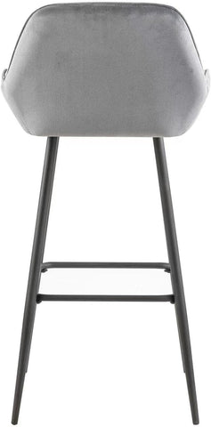 Olmecs Velvet Grey Bar Stools Set of 2 Grey Office Cocktail High Chair