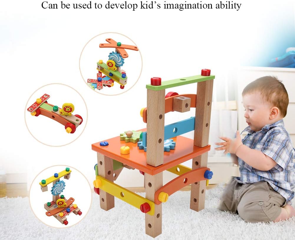 emma Wooden Multifunctional Assembling Chair Toy for Kid Child Learning Intelligent Toys