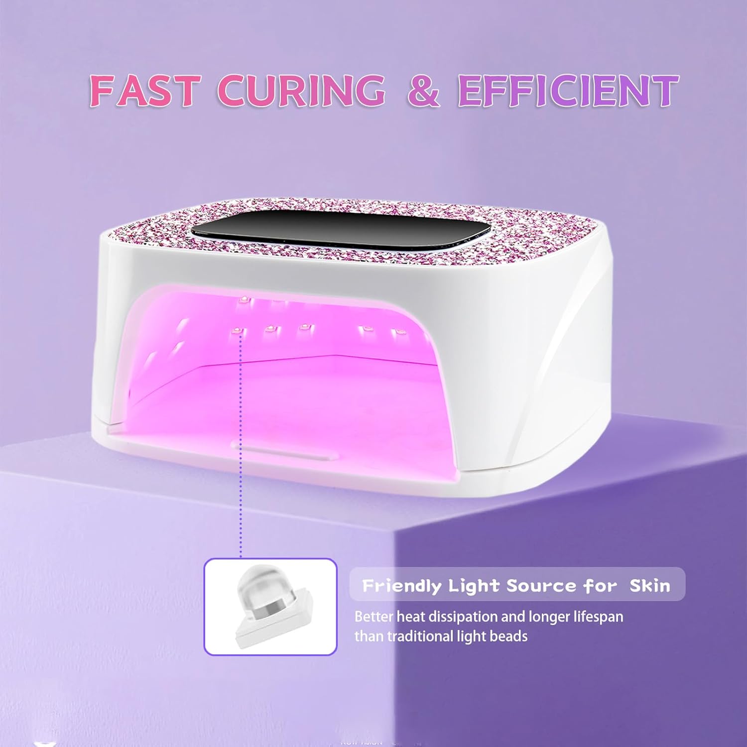 Cordless Nail Lamp 168W Rechargeable UV Light for Gel Nails LED Nail Dryer with 4 Timer