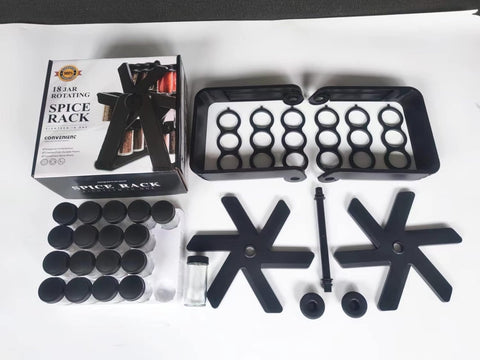The Most Efficient and Convenient Spice Rack Set: Ferris Wheel Design with 18 Jars