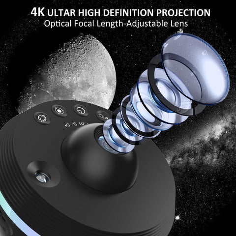 360 Degree Rotation Galaxy Night Light with 4K Replaceable 13 Galaxy Discs Large Projection Area Sky Night Light for Kids Adults