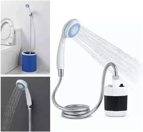 Electric Rechargeable Portable Camping Shower, Powered by Rechargeable Battery for Camping, Hiking, Traveling