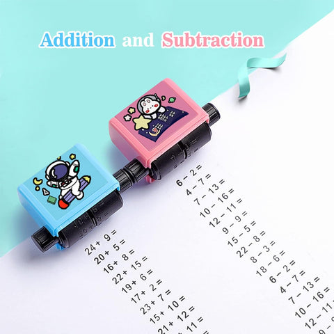 Smart Math Roller Stamps for Kids,2PCS Addition and Subtraction Teaching Stamps