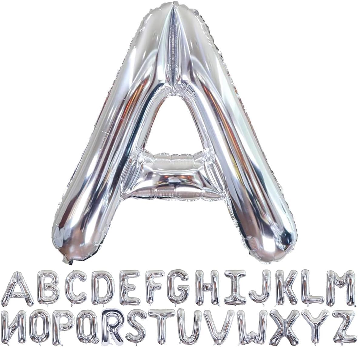 Willow 40 Inch Large Helium Silver Letter for Birthday Party Anniversary Valentine's Day Supplies