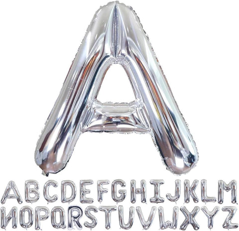 Willow 40 Inch Large Helium Silver Letter for Birthday Party Anniversary Valentine's Day Supplies
