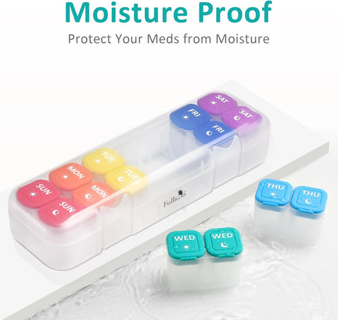 Fullicon Moisture-Proof Pill Boxes 7 Day 2 Times a Day
