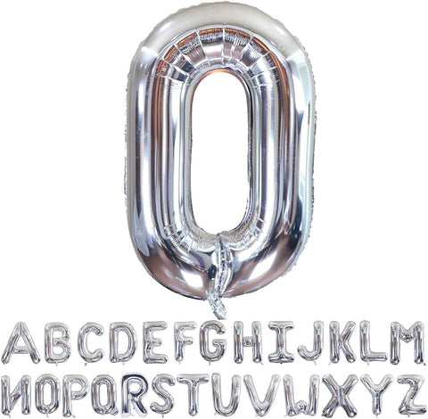 Willow 40 Inch Large Helium Silver Letter for Birthday Party Anniversary Valentine's Day Supplies