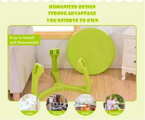 Olmecs Kids Nursery Dining Set Environmentally Plastic for 1-5 years old Child Baby Blue 1 table + 1 chair